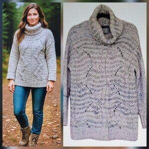 Elsa Manda Anthropologie Turtleneck Soft Alpaca Wool Boho Sweater Made in Italy